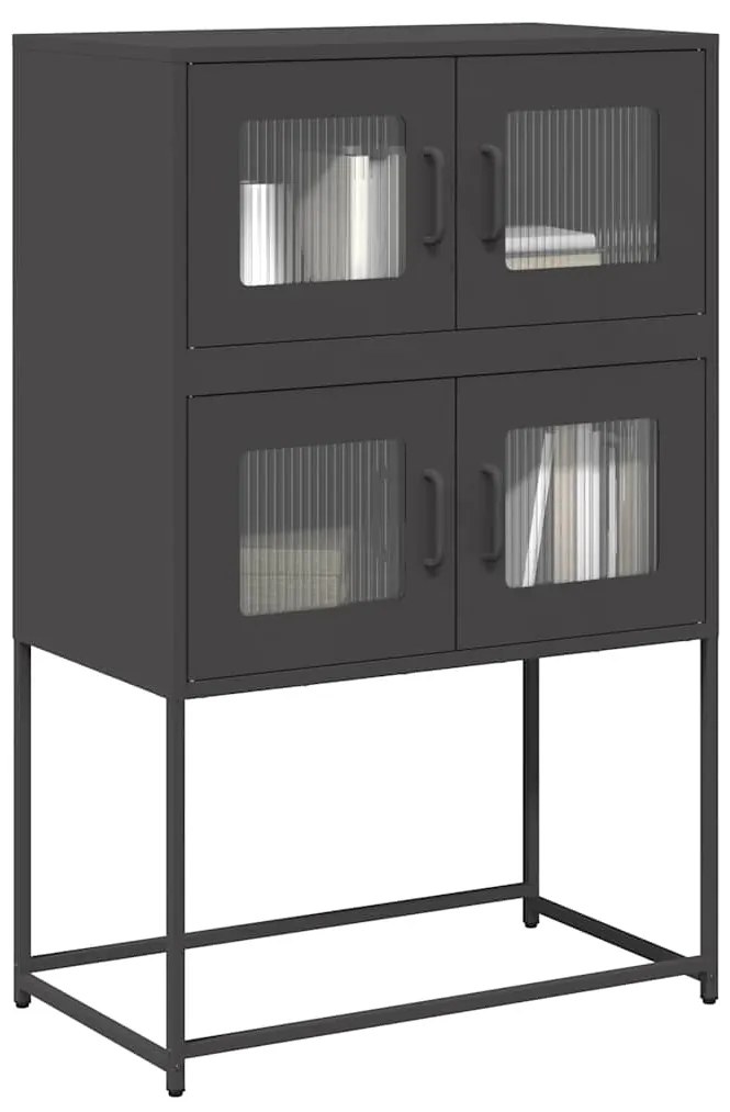 Aparador alto 68x39x107 cm aço preto