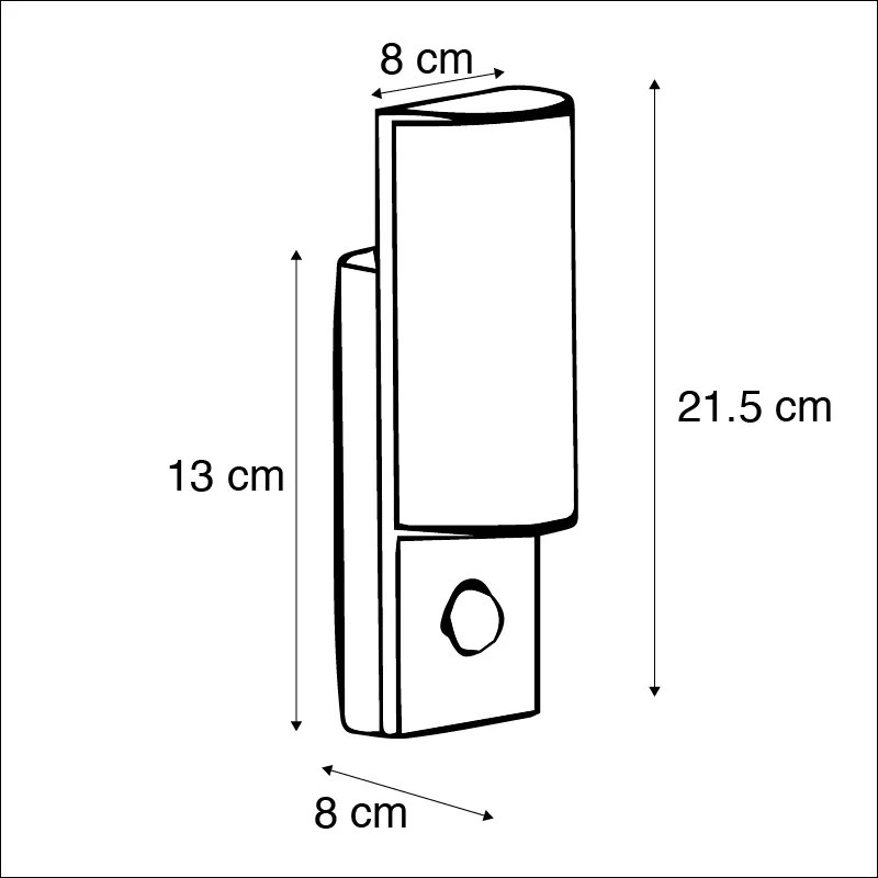 LED Candeeiro de parede exterior moderno cinzento escuro com sensor de movimento - Harry Moderno