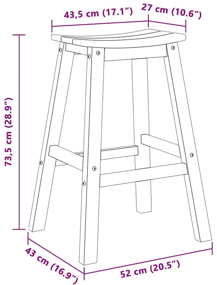 Banquetas 2 pcs Pretas HDPE