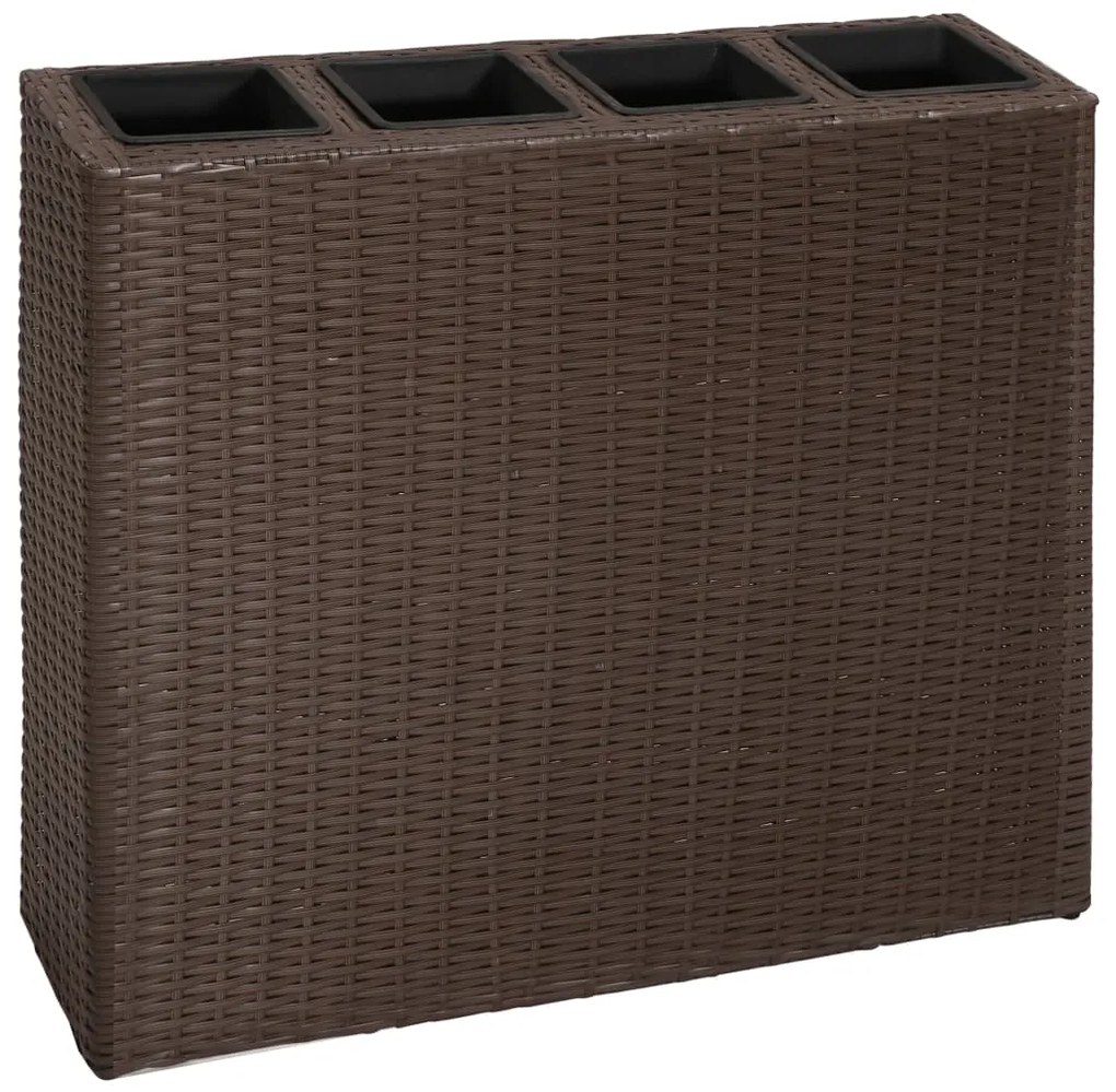 Floreira com 4 vasos vime PE castanho