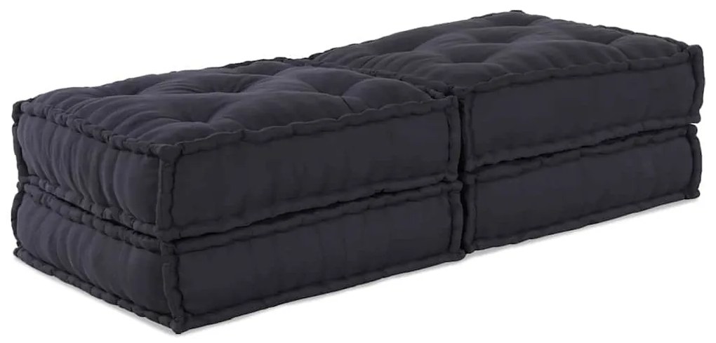 vidaXL Puff Modular 2 Peças em Tecido Antracite