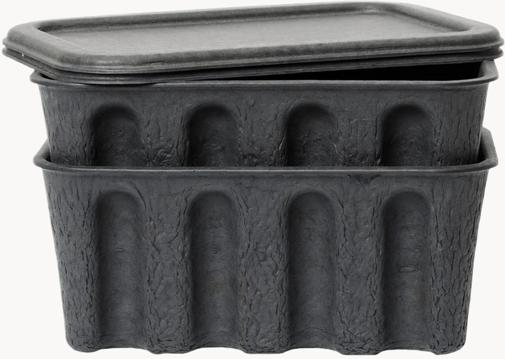 Caixas em polpa de papel Pulp, P 18 cm, conjunto de 2