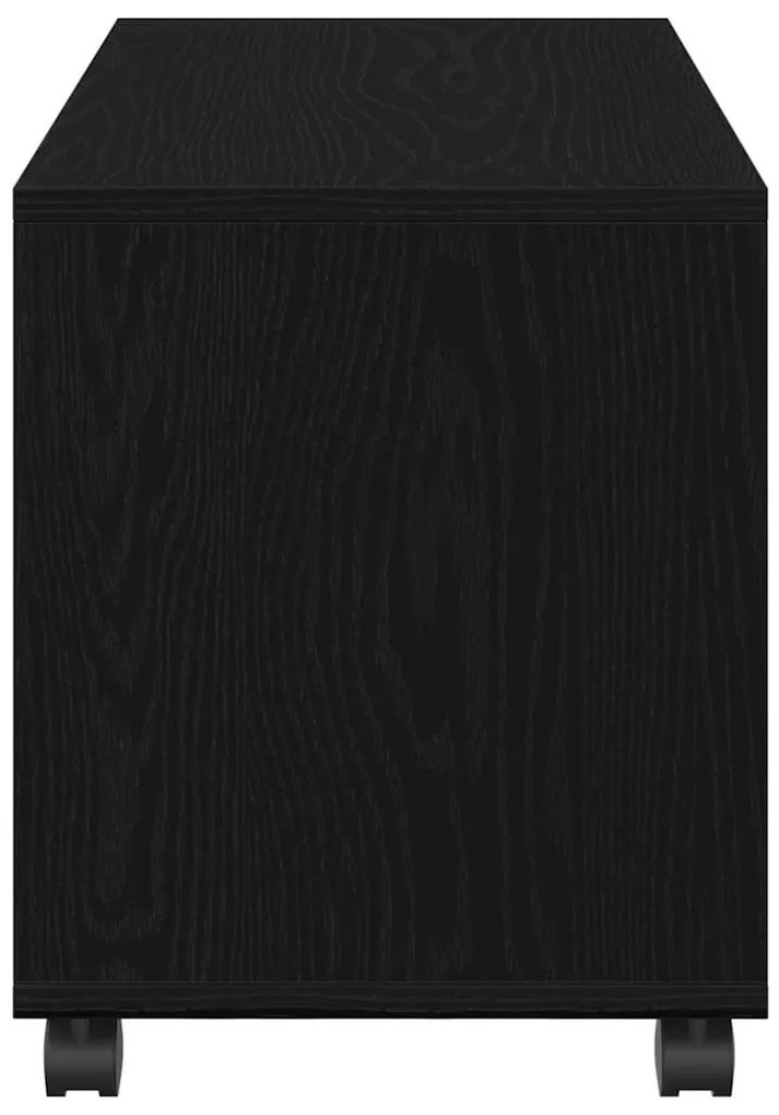 Mesa de Apoio vidaXL com Rodas Preto Carvalho 72x33x42,5 cm Madeira En