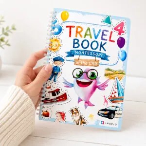 Montessori TRAVEL BOOK para viagens – 15 páginas de diversão da INSPIO