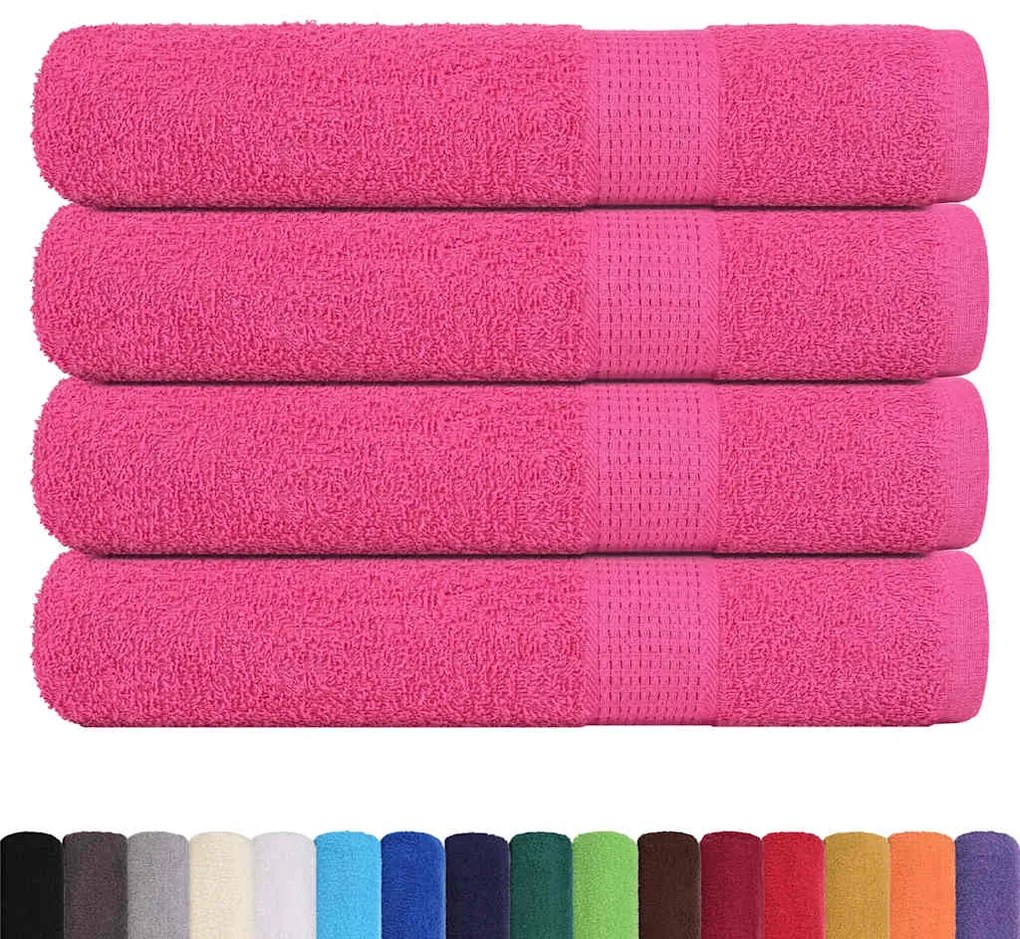 Toalhas 4 pcs 100x200 cm 360 gsm 100% algodão rosa