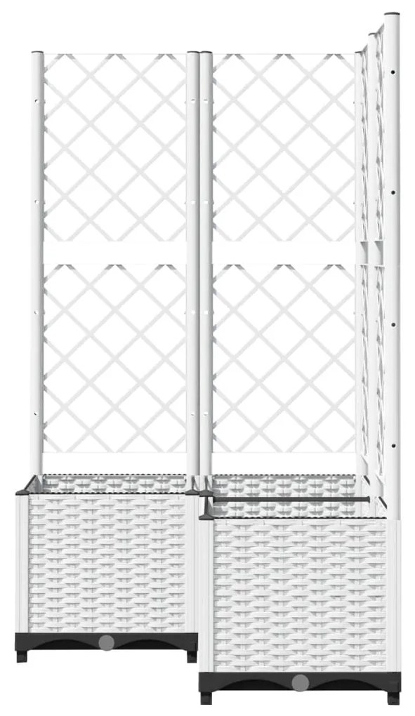 Vaso/floreira de jardim c/ treliça 80x80x136 cm PP branco