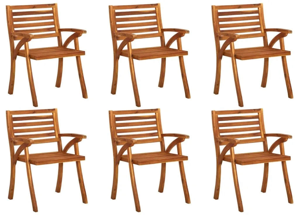 vidaXL Cadeiras de jardim 6 pcs madeira de acácia maciça