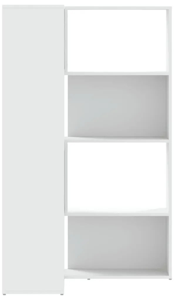 Estante canto 4 prateleiras 85x85x140 cm deriv. madeira branco