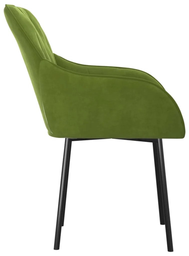 Cadeiras de jantar 2 pcs veludo verde-claro