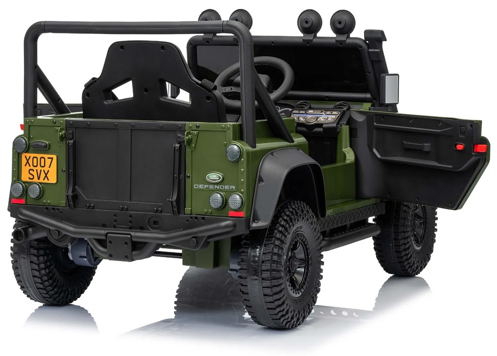 Jipe elétrico para crianças Land Rover Defender 110 SVX 12V, 4X4, luzes LED, bateria de lítio, licença ORIGINAL Verde
