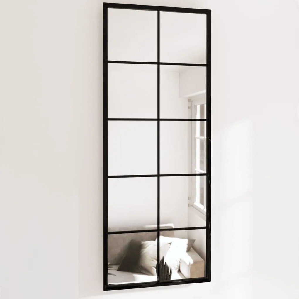 vidaXL Espelhos de parede 2 pcs 100x40 cm metal preto