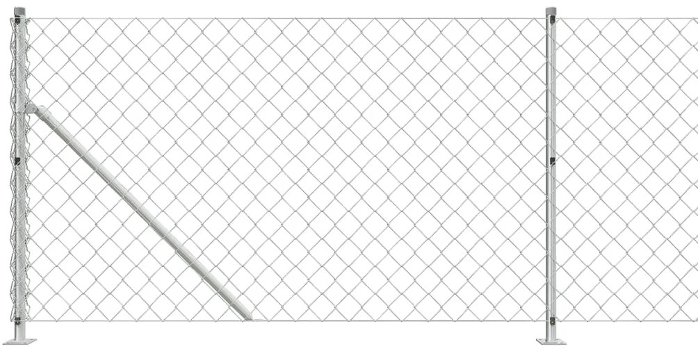 Cerca de arame com flange 1x25 m prateado
