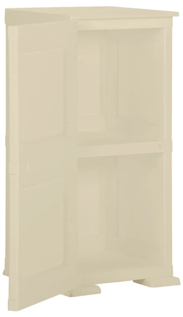 Armário de plástico 40x43x85,5 cm design de madeira branco nata