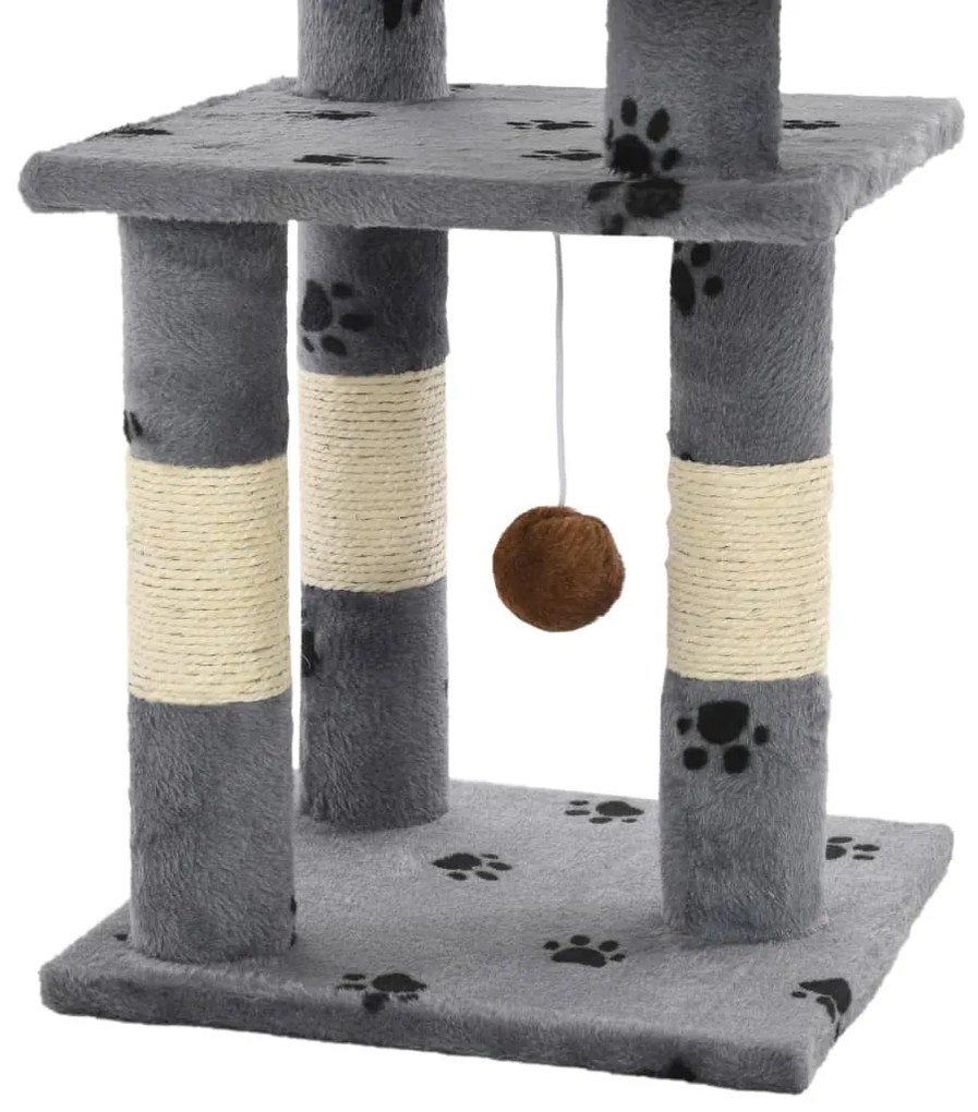 Árvore para gatos c/ postes arranhadores sisal 65 cm cinzento