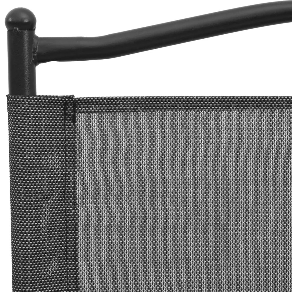Cadeiras de jardim dobráveis 8 pcs aço/textilene cinza mesclado