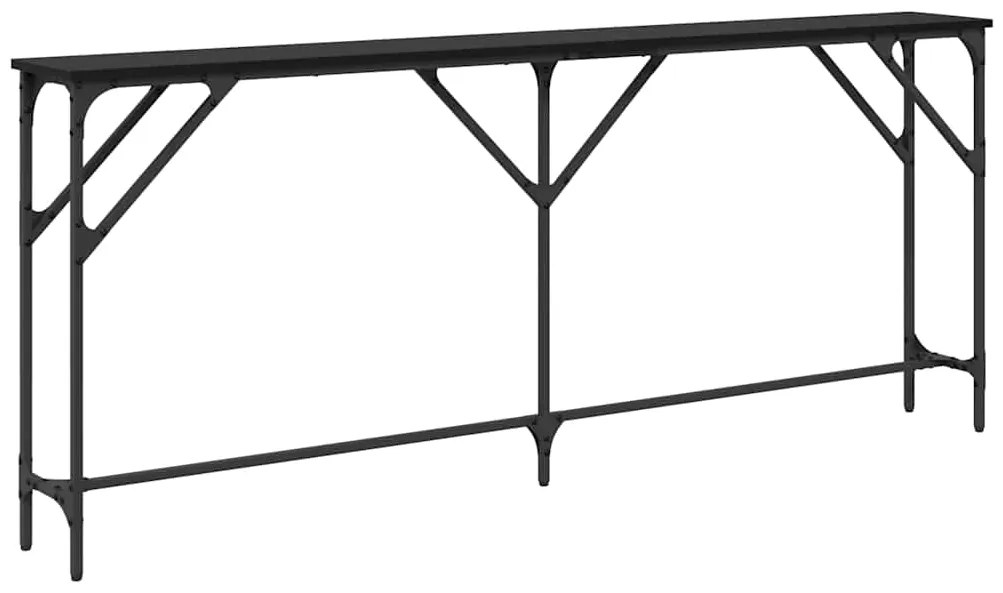 Mesa de Consola Carvalho Preto 180x23x75 cm Madeira de Engenharia