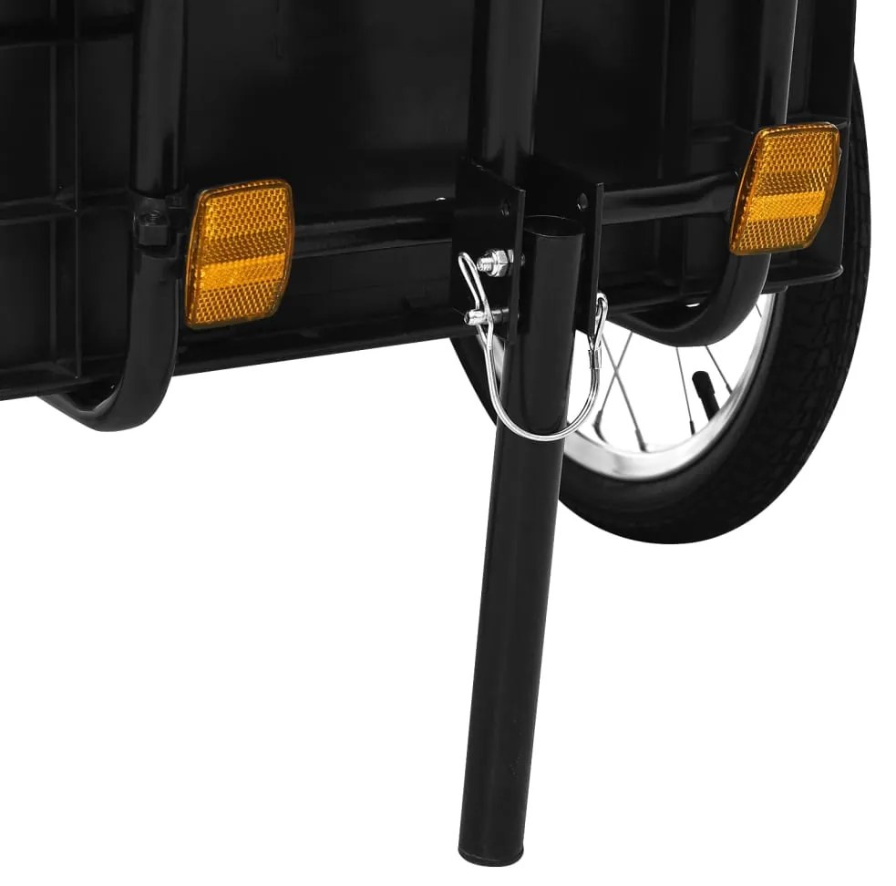 Reboque p/ bicicleta/carroça de mão 155x60x83cm aço preto