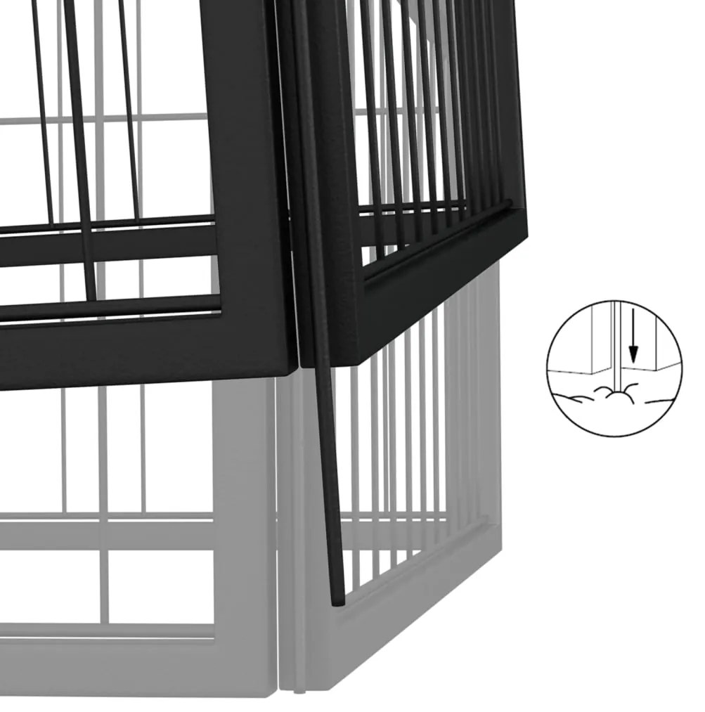 Parque p/ cães c/ 40 painéis 100x50 cm aço revestido a pó preto