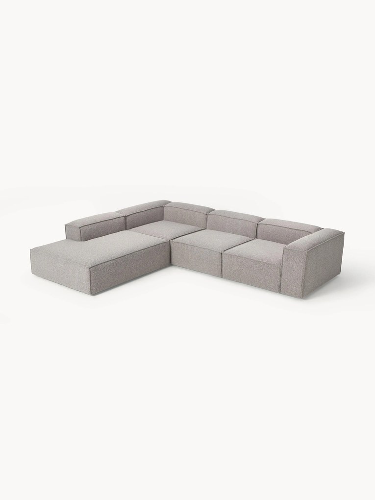 Sofá de canto modular em bouclé Lennon (4 lugares)