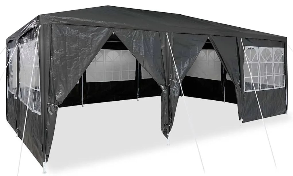 Tenda de Festa com 10 Lados Antracite - 6x4 m PE