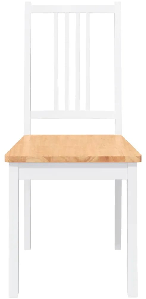 Cadeiras de jantar 2 pcs madeira de seringueira maciça branco