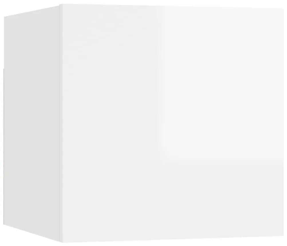 Mesa de cabeceira 30,5x30x30 cm contraplacado branco brilhante