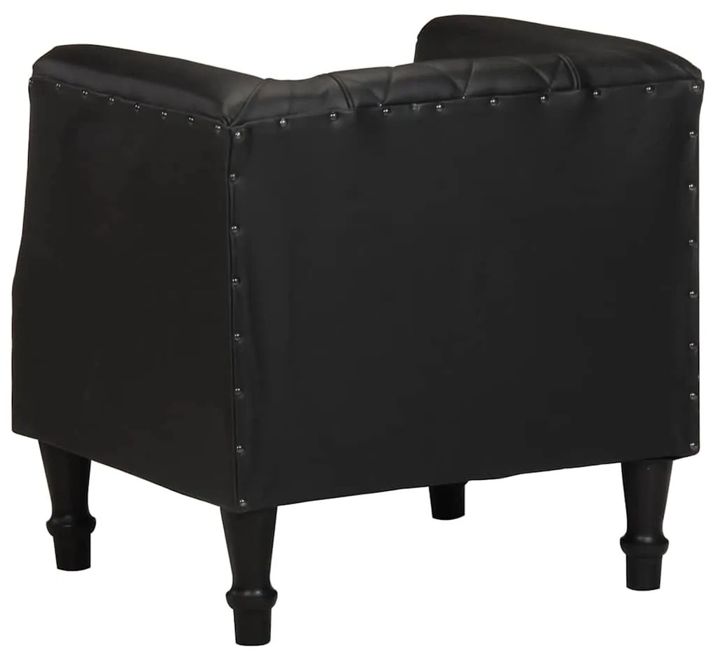 Poltrona couro de cabra genuíno preto