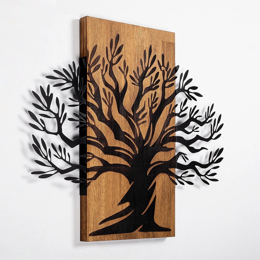 Acessório Decorativo de Parede Monumental Tree – Nogueira e Preto – 58