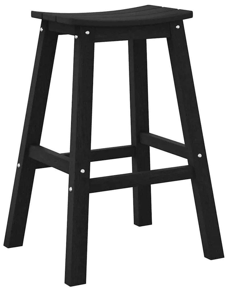 Banquetas 2 pcs Pretas HDPE