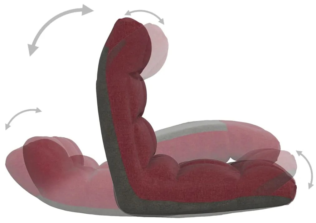 Colchão/cadeira de piso dobrável tecido vermelho tinto