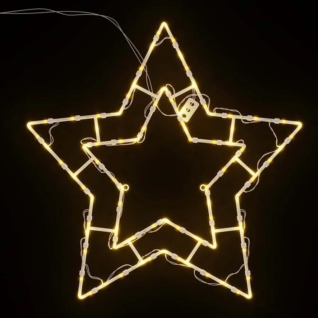 Luzes de Natal Silhueta da estrela 2 pcs 50 LEDs branco quente