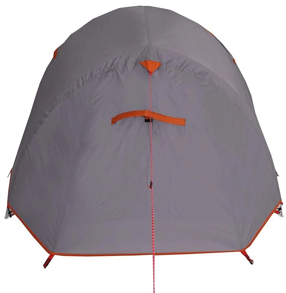 Tenda de campismo túnel p/ 2 pessoas impermeável cinza/laranja