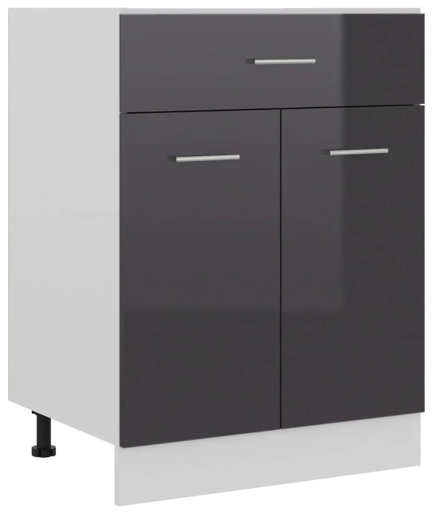 801235 vidaXL Armário inferior c/ gavetas 60x46x81,5cm contraplacado cinza