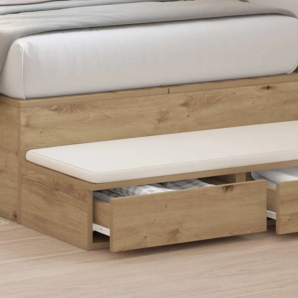 gavetas vidaXL Artisan Carvalho 80x36,5x16,5 cm em Madeira de Engenhar