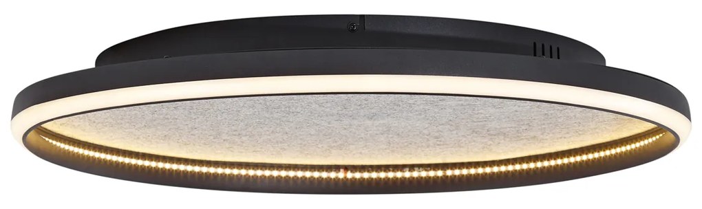 Plafon de design preto com feltro incluindo LED regulável em 3 níveis - Xavi Felt Design