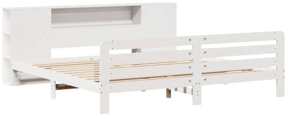 Cama sem colchão 180x200 cm madeira de pinho maciça branco