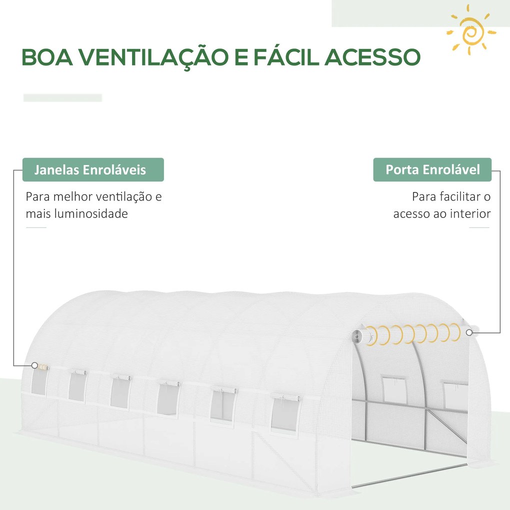 Outsunny Cobertura de Estufa de Túnel 6x3x2m Cobertura de Substituição