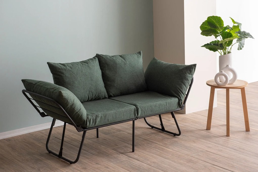 Sofá-Cama de 2 Lugares Viper – Verde – 150 cm x 78 cm x 60 cm