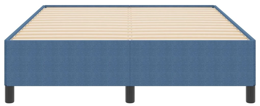 Estrutura de Cama vidaXL Azul 140x200 cm em Tecido Canelado