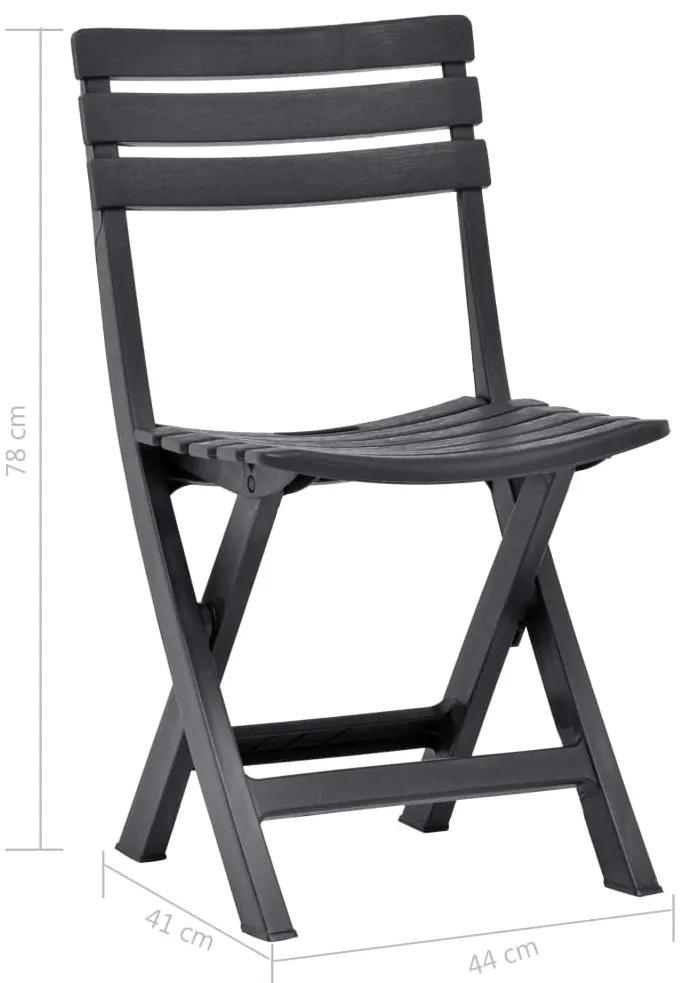 Cadeiras de jardim dobráveis 2 pcs plástico antracite