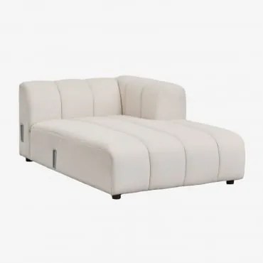 Módulo Chaise Longue Direito Para Sofá Modular Em Tecido Eliot Bouclé Bouclé Bege Creme - Sklum