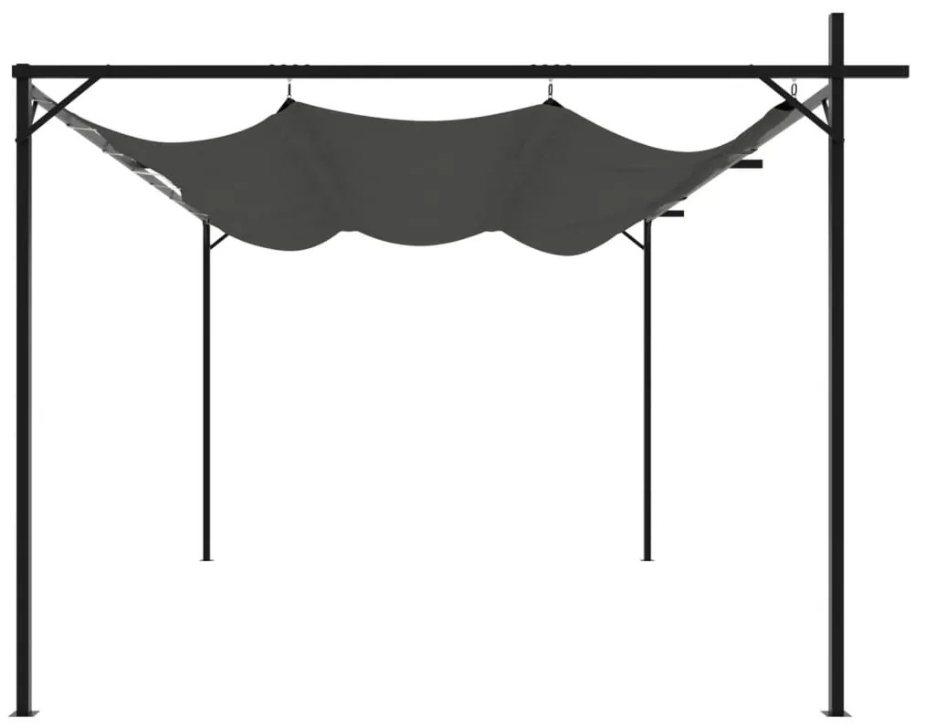 Pérgola com toldo retrátil 395x292x230 cm cor antracite