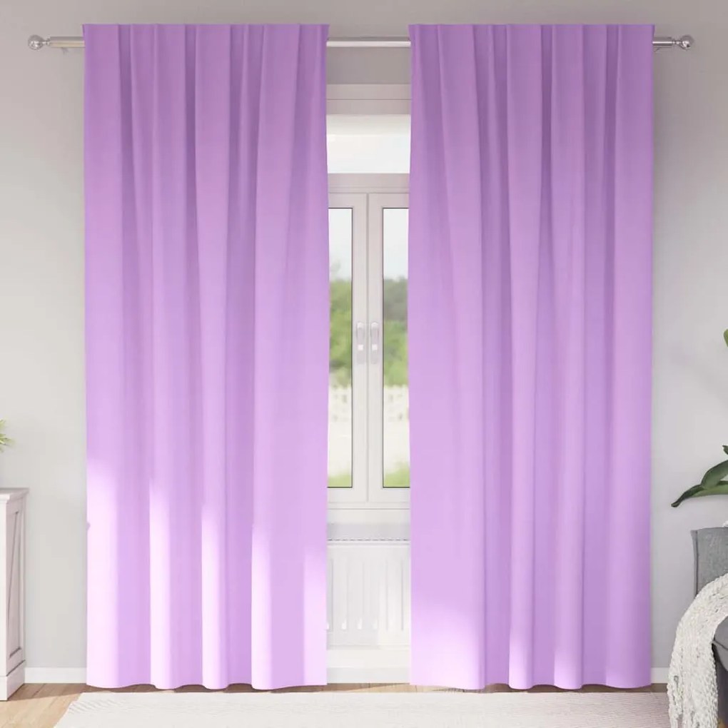 vidaXL Cortinas com cortinas 2 pcs Roxo 245 x 140 cm Poliéster