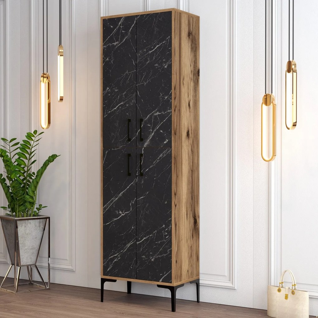 Sapateira Berlin – Nogueira/Preto – 60 cm x 200 cm x 35 cm