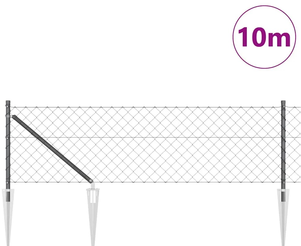 Conjunto de Postes de Cerca Cinzeto 0.4 x 10 m