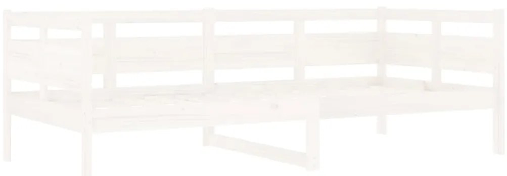 Sofá-cama 90x200 cm madeira de pinho maciça branco
