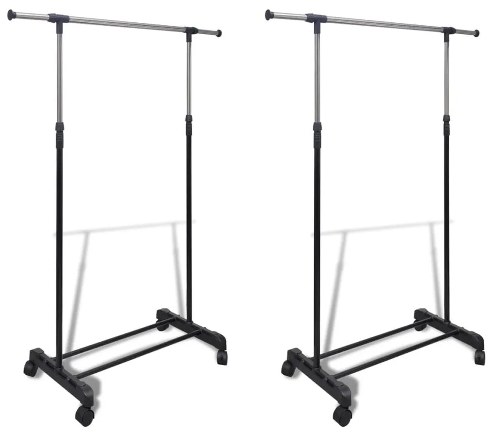 270181 vidaXL Cabide para roupas ajustável com 1 varão 2 pcs