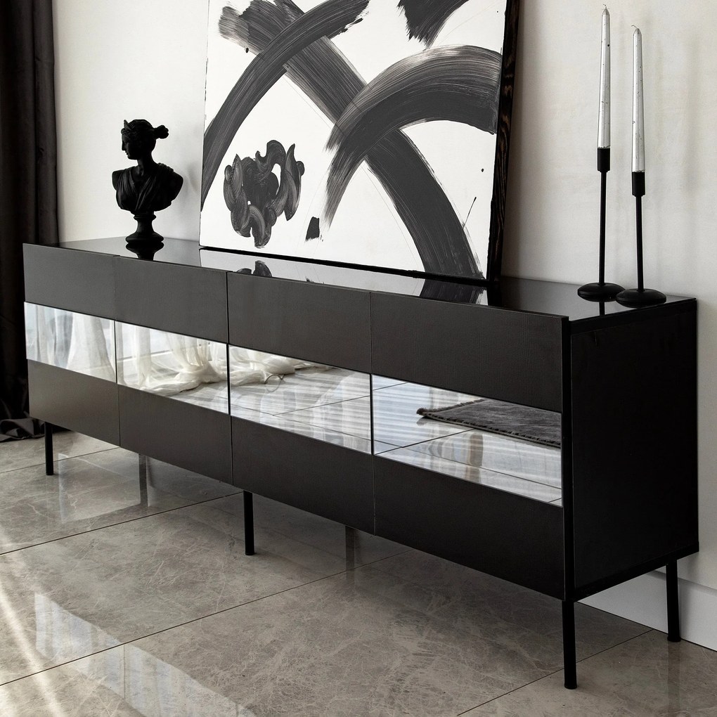 Móvel TV Leon – Preto – 180 x 59 x 35 cm