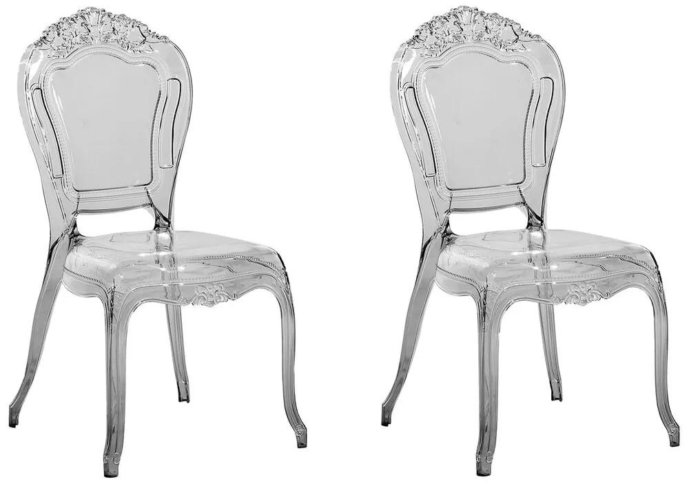 Conjunto de 2 cadeiras de jantar preto transparente VERMONT Beliani