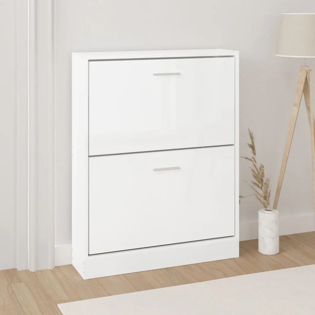 Sapateira 59x17x81 cm derivados de madeira branco brilhante